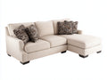 Sofás de esquina tapizados 265 x 168 x 87 cm - beige claro - diseño con chaise longue y asientos acolchados