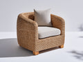 Sillones de ratán 90x85x82 cm - Marrón natural y beige - Asiento acolchado con respaldo envolvente y diseño moderno