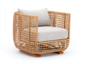 Sillones de ratán 102 x 94 x 84 cm - ratán natural y beige - sillón individual de tejido abierto con asiento acolchado
