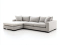 Sofás de esquina tapizado 275 x 175 x 84 cm - Beige claro y negro - Chaise longue con diseño moderno de líneas rectas